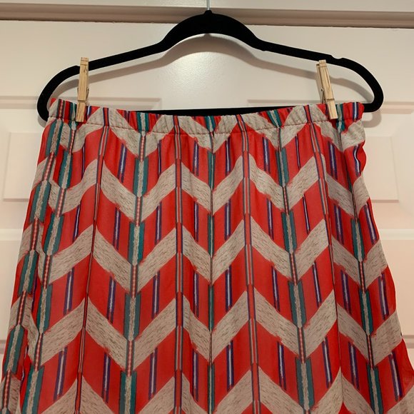 Pacsun Kirra Red and Blue Aztec Striped Maxi Skirt - Picture 3 of 7
